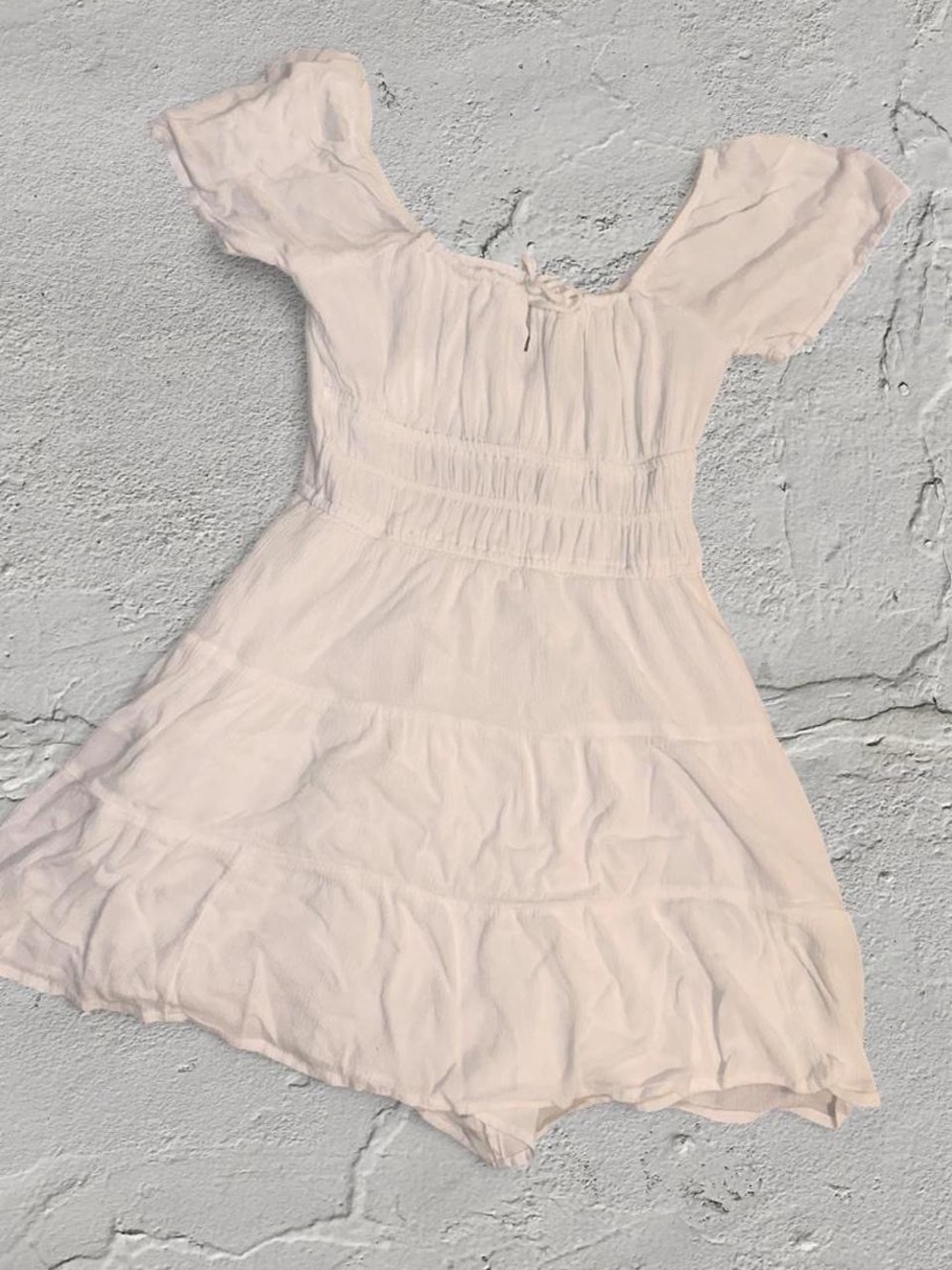 Hollister white ruffled mini dress